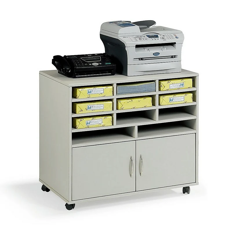 HDL SA-84-3220 Subra Series Machine Cabinet with Paper Organizer, Grey