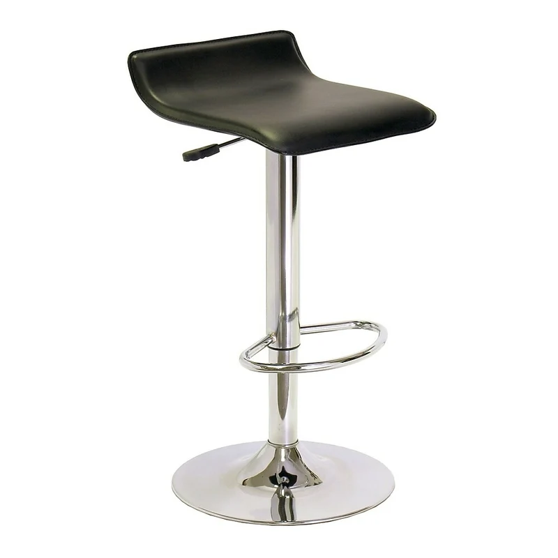 Winsome – Tabouret pivotant à élévation pneumatique et siège en similicuir noir