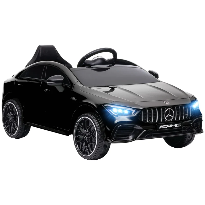Qaba - Mercedes-Benz AMG CLA 45 voiture électrique sous licence 12V à chevaucher - noir