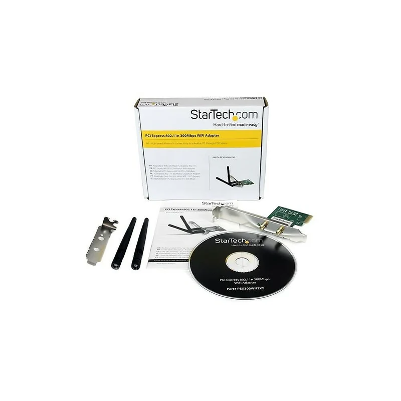 StarTech Carte adaptateur réseau, adaptateur de PCI sans fil de 300 Mb/s PCI 802.11 B/G/N 2T2R 2,2 Dbi