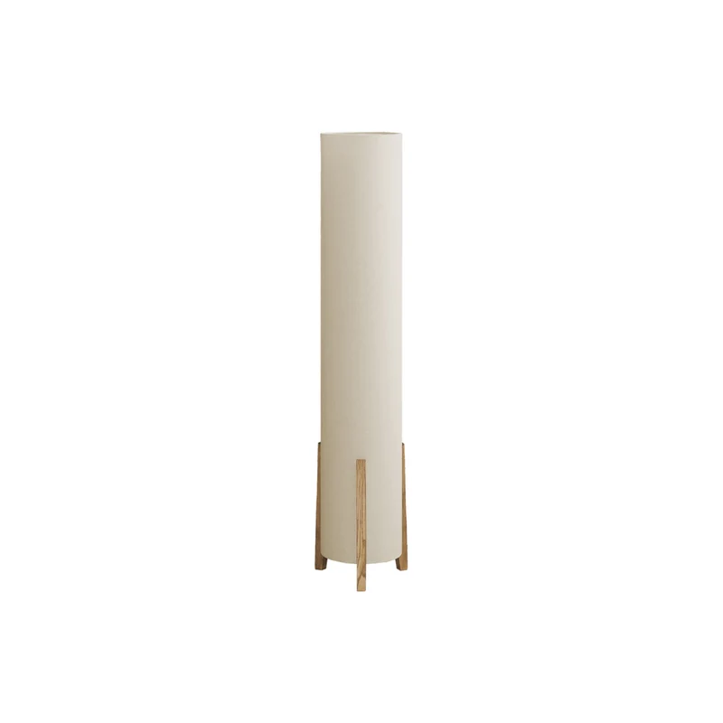 Monarch Specialties 50" H Contemporary Floor Lamp - Brown Wood Look / Ivory / Cream Shade
