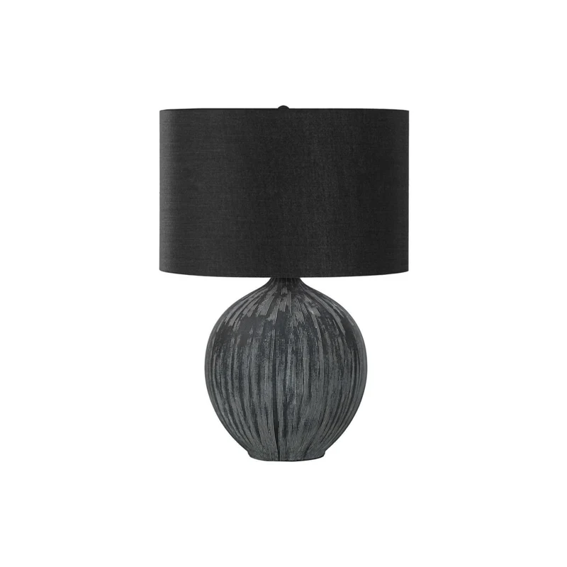 Monarch Specialties - Luminaire - 23 po H Lampe De Table - Céramique Noire - Abat-Jour Noir - Contemporain