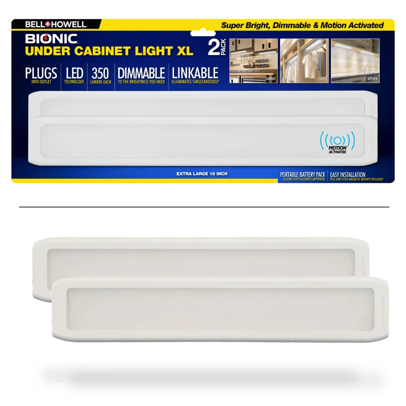 Bell+Howell Rechargeable LED Motion Activated Under Cabinet Lights - 18" - 2 Pack