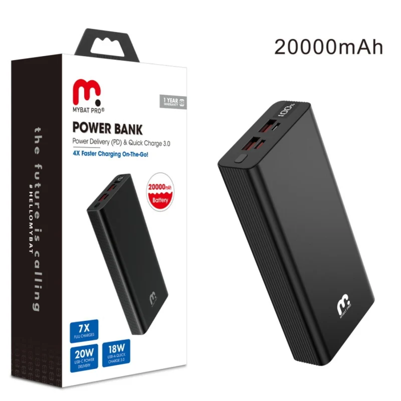 MyBat - Batterie externe Pro 20 000 mAh 20 W - Noir