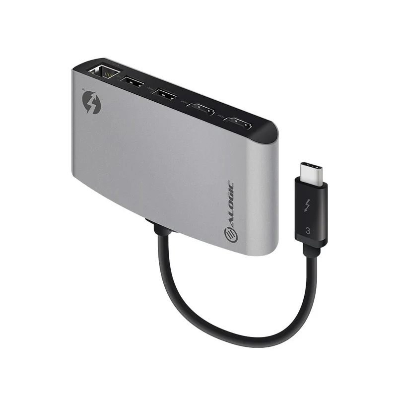 ALOGIC ThunderBolt 3 Dual 4K Display Portable Docking Station - Space Grey