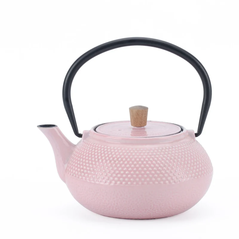 Minimal - Théière en fonte émaillée Minimal - Dot Rose - 0,6 L