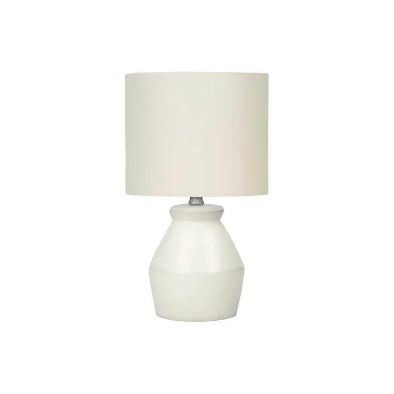 Monarch Specialties - Luminaire - 17 po H Lampe De Table - Crème Céramique - Abat-Jour Ivoire / Crème - Moderne