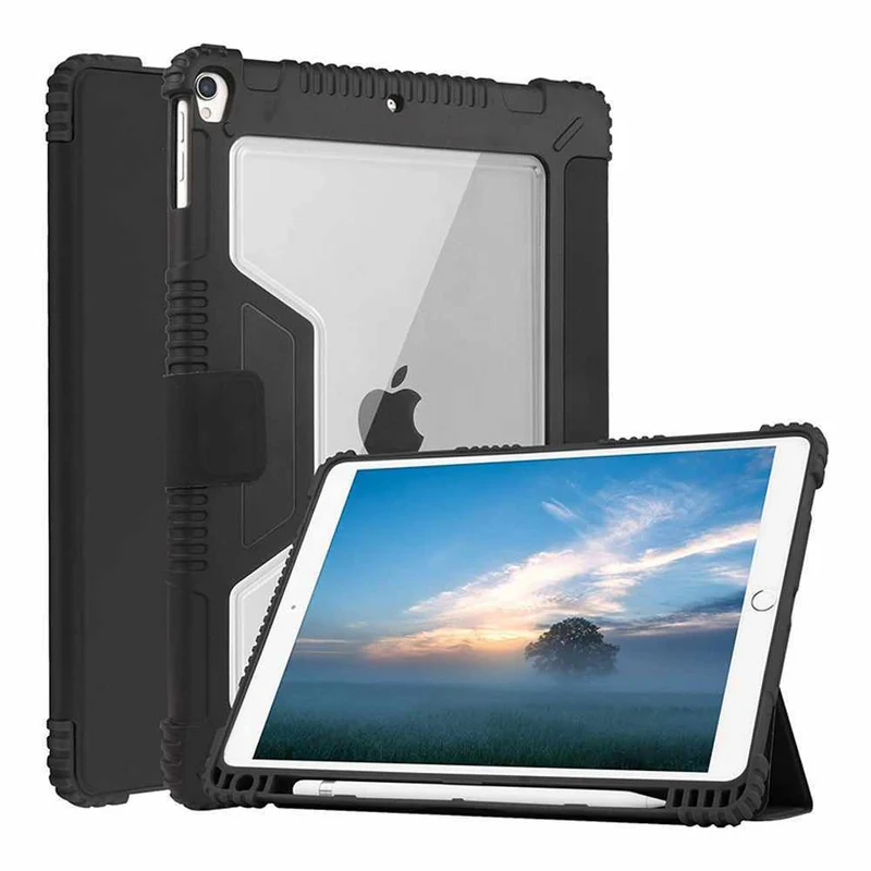 Bulk Packaging - Étui folio robuste avec porte-stylet pour iPad 10.2" 2021/2020/2019 - Noir
