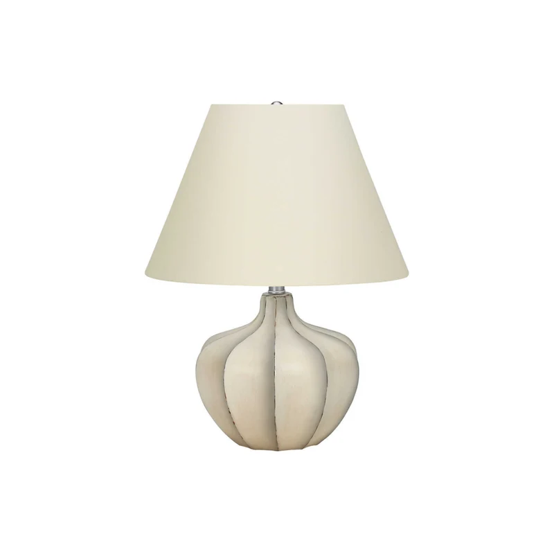 Monarch Specialties - Luminaire - 21 po H Lampe De Table - Résine Crème - Abat-Jour Ivoire / Crème - Transitionnel