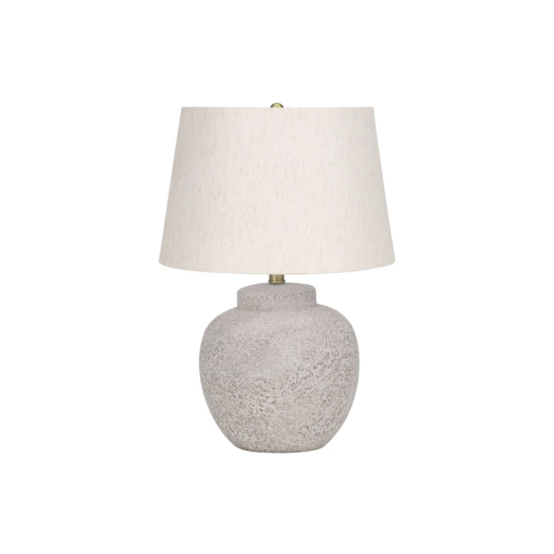 Monarch Specialties 22" H Table Lamp - Cream Concrete / Ivory / Cream Shade