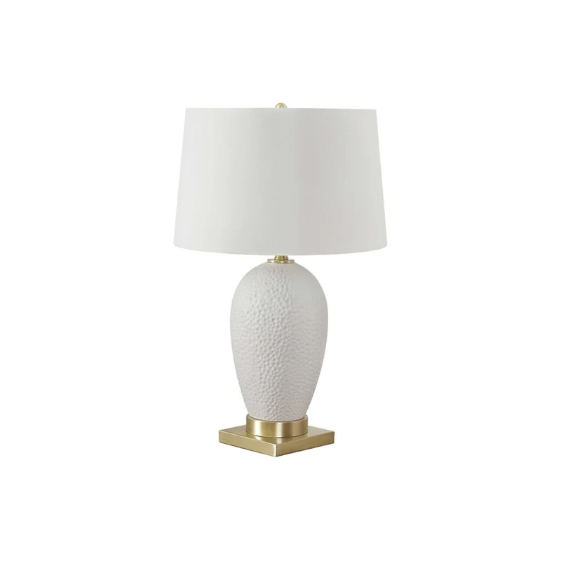 Monarch Specialties 26" H Transitional Table Lamp - White Ceramic / Ivory / Cream Shade