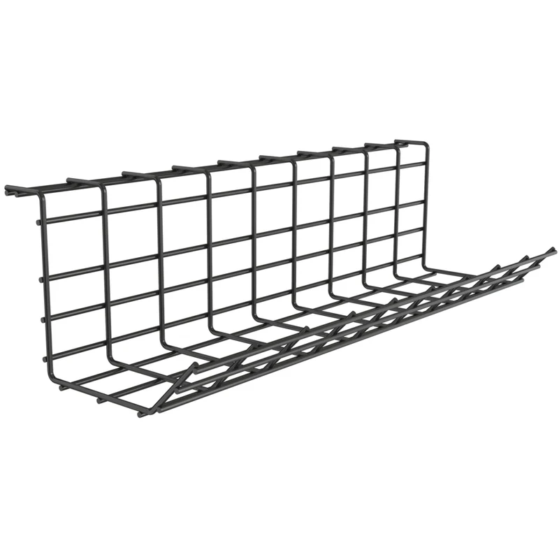 ShoppingAll Under Desk Cable Management Organizer Sturdy Metal Cable Tray - Black