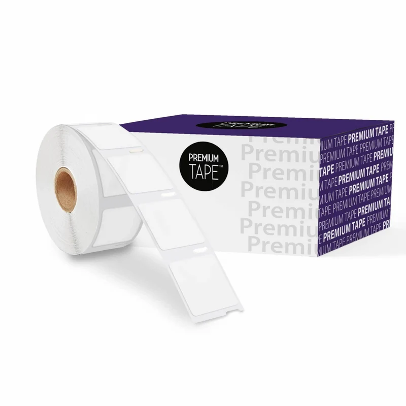 Premium Tape - Dymo Étiquettes carrées 30332 - 1 po x 1 po - Noir sur Blanc - Paquet de 750