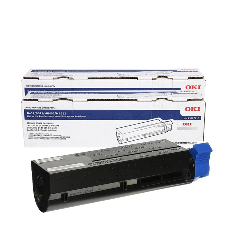 Okidata 45807110 B432/512 OEM Toner - Standard Yield - Black - 2 Pack