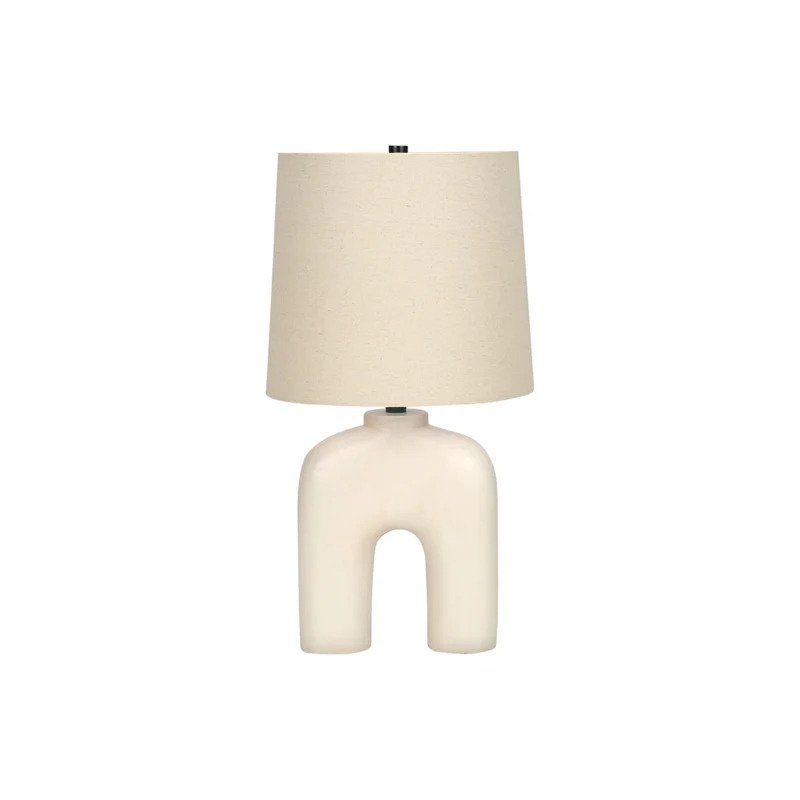 Monarch Specialties - Luminaire - 25 po H Lampe De Table - Résine Crème - Abat-Jour Beige - Moderne