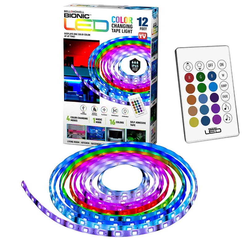 Bell+Howell - Ruban lumineux à DEL bionique à changement de couleur - 12 pi