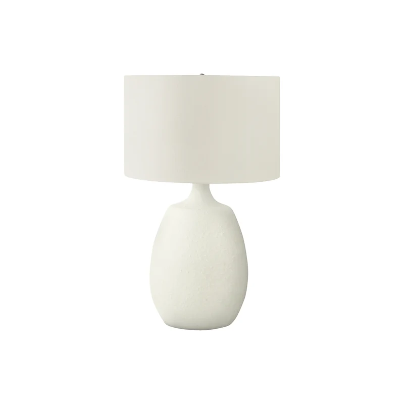 Monarch Specialties 26" H Contemporary Table Lamp - Ivory / Cream Shade / Cream Resin