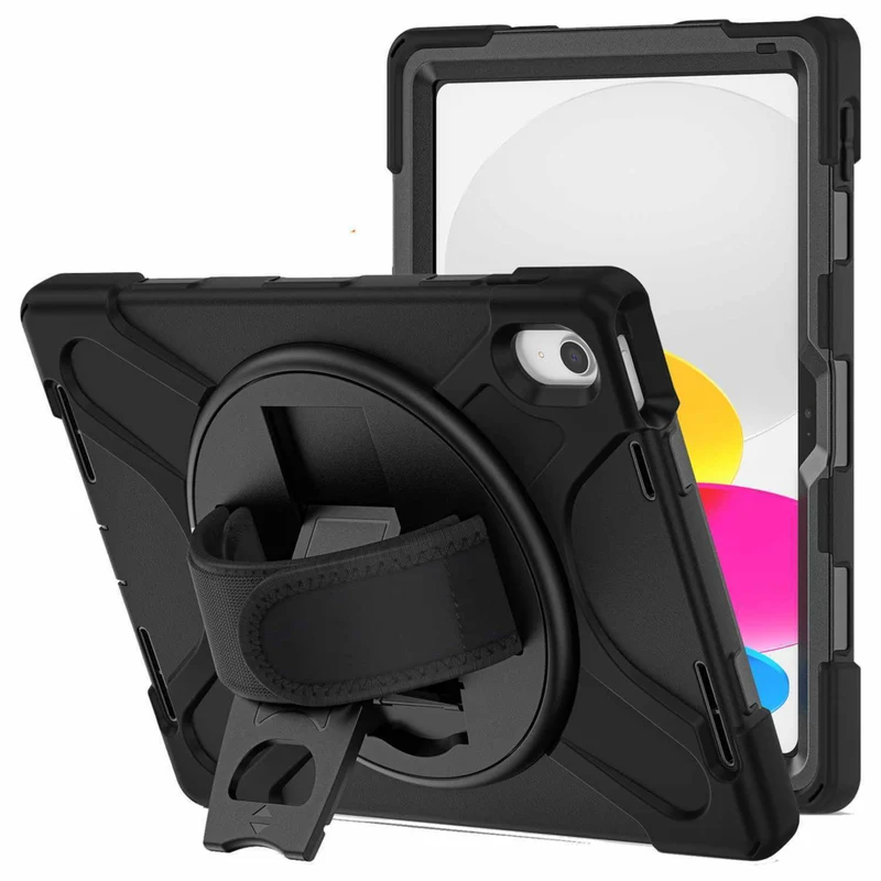 Bulk Packaging - Étui ultra-résistant avec support intégré et protecteur d’écran pour iPad 10.9" 2022 10e génération - Noir