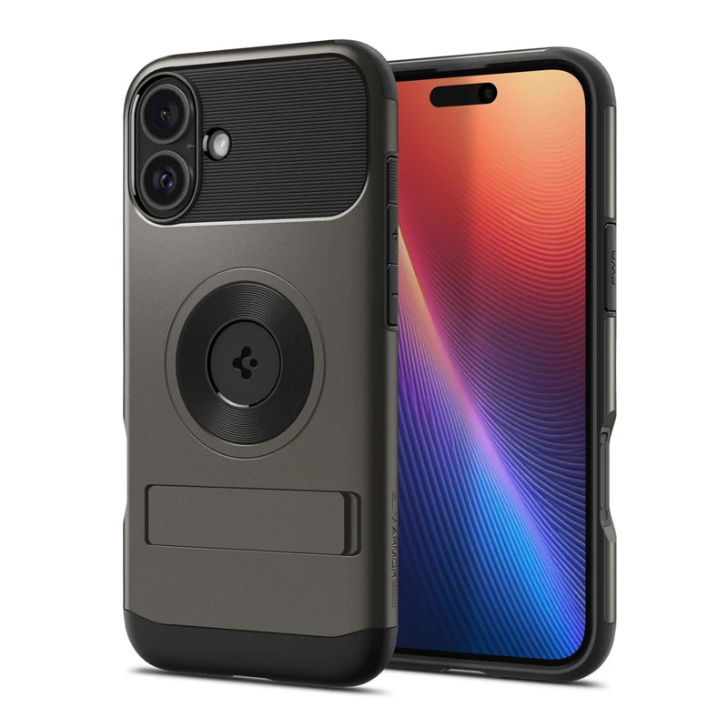 Spigen - Slim Armor MagFit pour iPhone 16 - Bronze a Canon