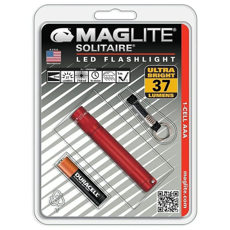 Maglite - Lampe de poche solitaire AAA à DEL, 1 cellule, rouge (SJ3A036)