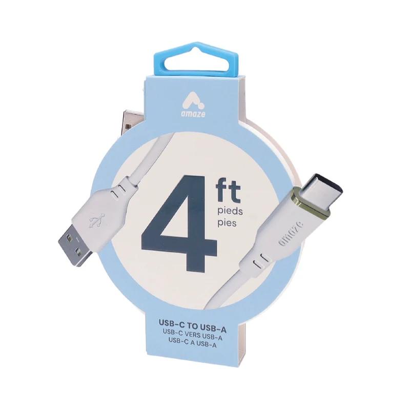 Amaze 4' USB-A to C Cable - White