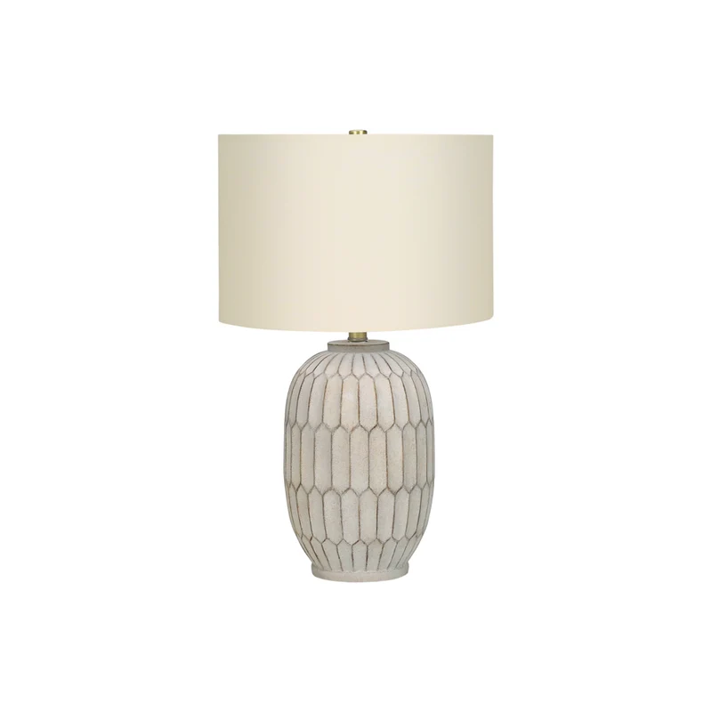 Monarch Specialties - Luminaire - 24 po H Lampe De Table - Résine Crème - Abat-Jour Ivoire / Crème - Transitionnel
