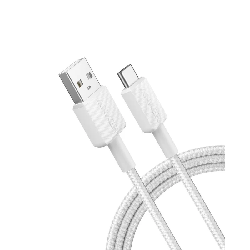 Anker 322 USB-A to USB-C Cable - 3' Braided - White