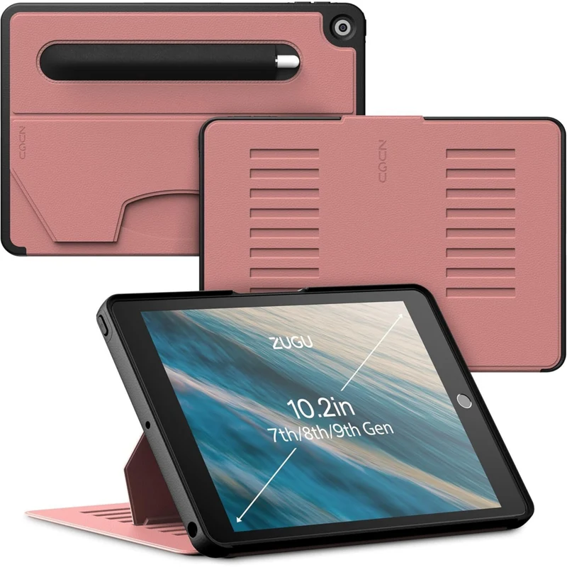Zugu - Étui iPad 10,2 po 2019/2020/2021 - Édition Limitée - Rouge Rose Désert