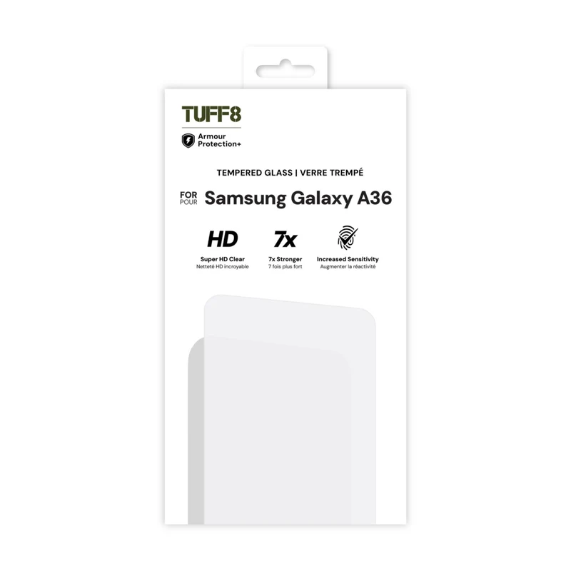 TUFF8 Tempered Glass Screen Protector for Samsung Galaxy A36
