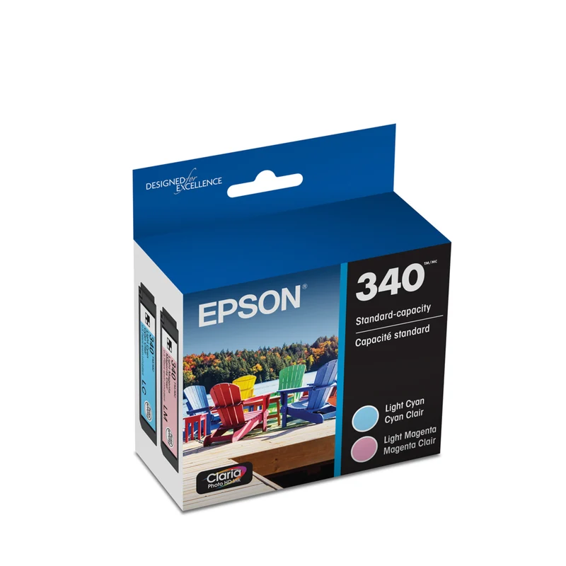 Epson 340 Claria Photo HD Ink Colour Cartridge Combo Pack - Standard Capacity - Light Cyan/Light Magenta