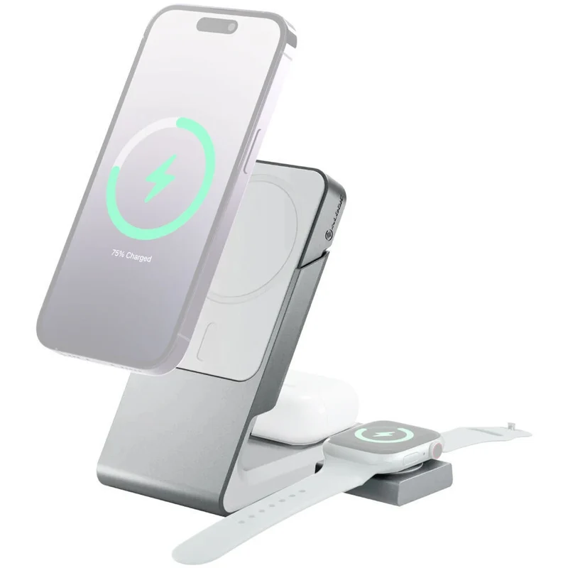 ALOGIC Matrix 3-in-1 Universal Magnetic Charging Dock with Apple Watch Charger - White