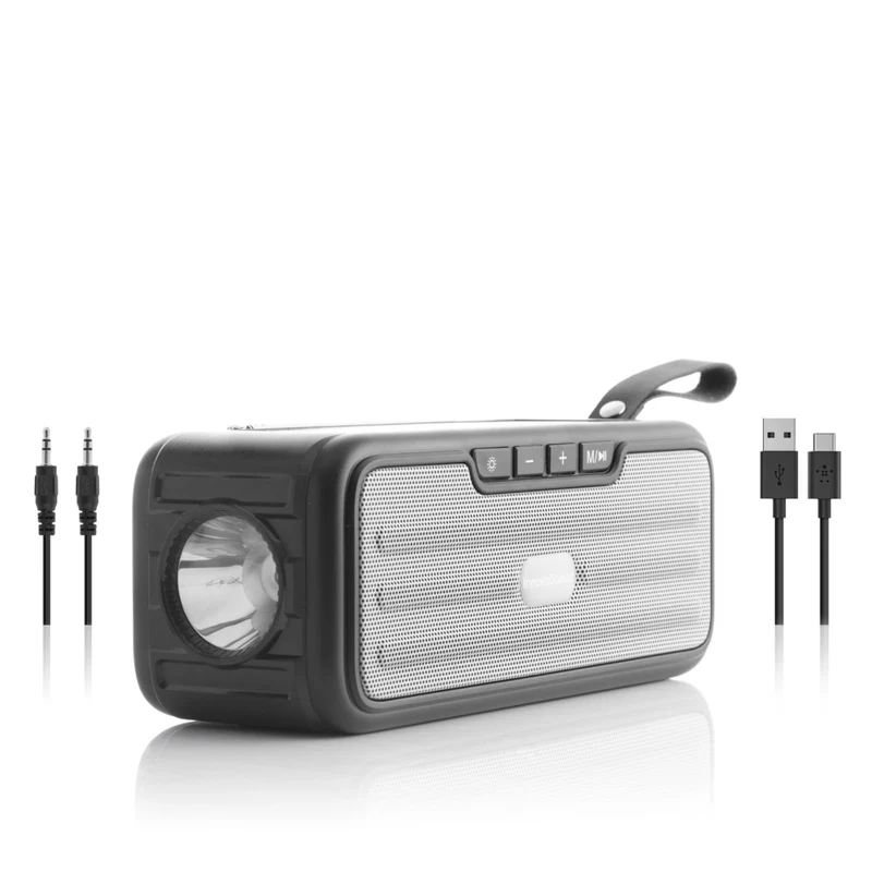 InnovaGoods Wireless Speaker with Solar Charging and LED Torch