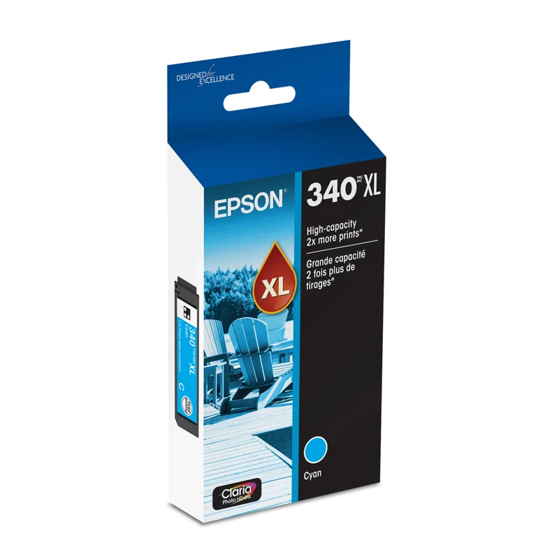 Epson - Cartouche d'encre 340 Claria Photo HD - Haute capacité - Cyan