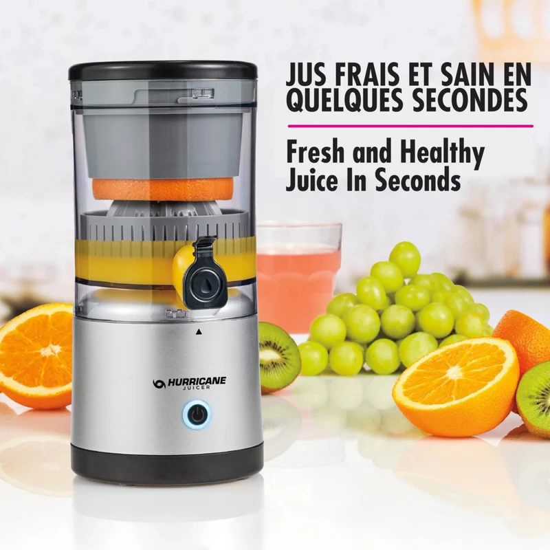 As Seen on TV Hurricane Juicer Cordless Rechargeable Juicer - Silver/Black