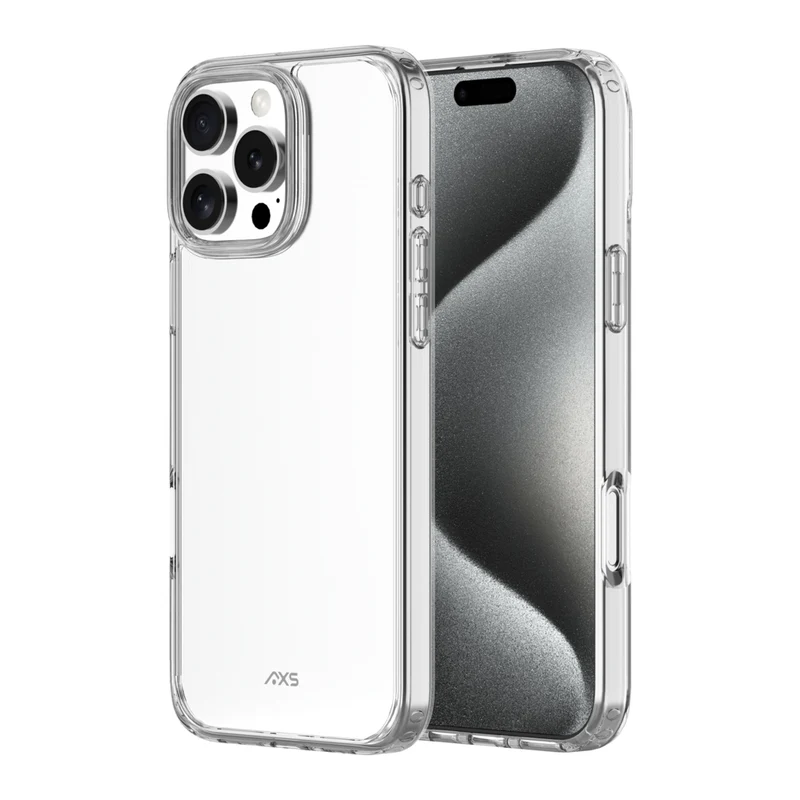 AXS - ULTRA CLEAR étui testé contre les chutes pour Apple iPhone 16 Pro Max - Transparent