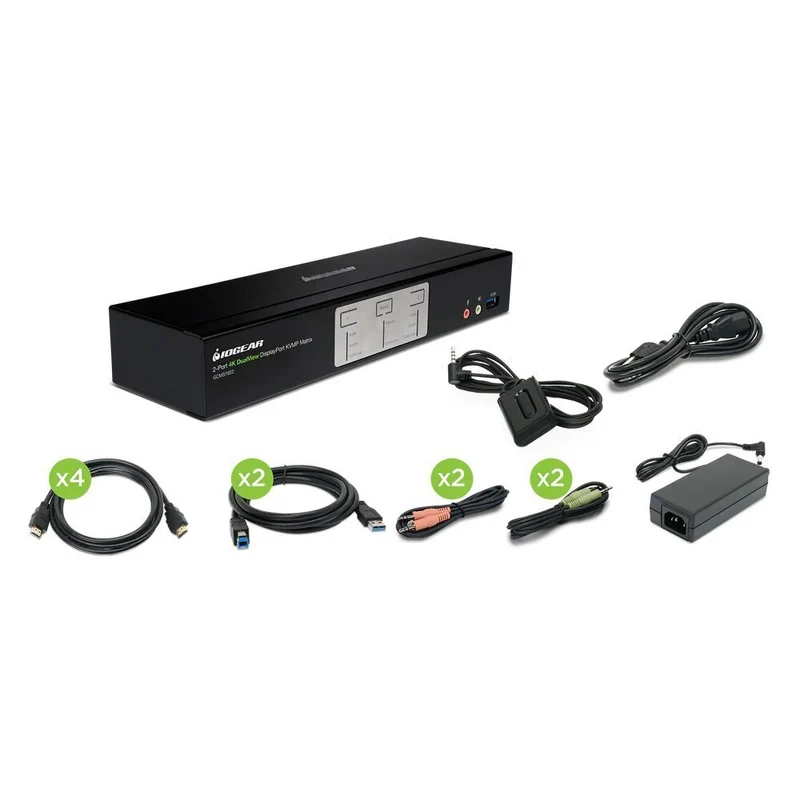 IOGEAR - Commutateur KVM matriciel DisplayPort 4K Dual View à 2 ports