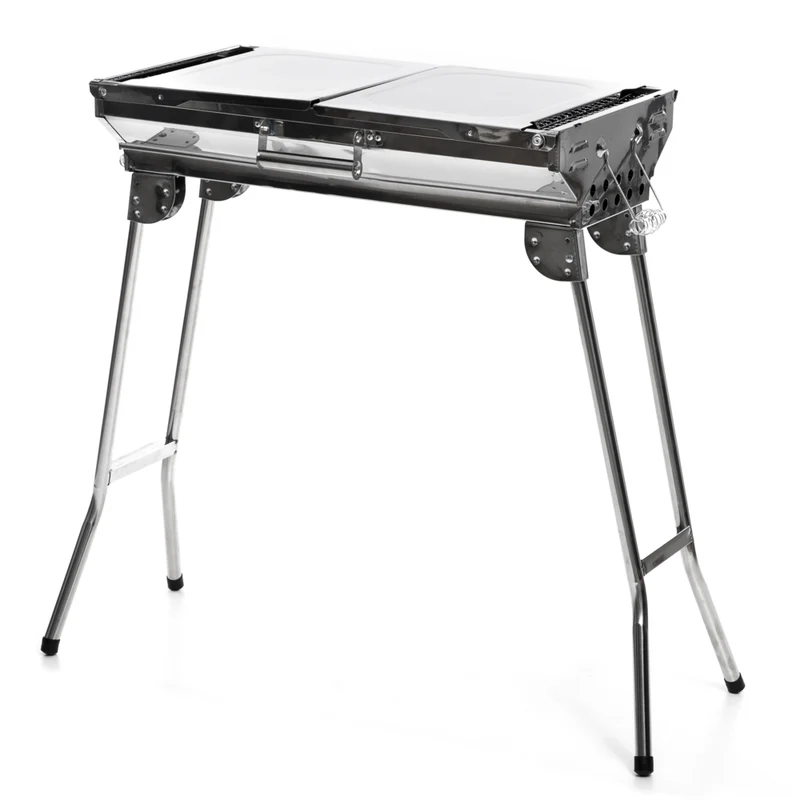 InnovaGoods - Barbecue au charbon pliable en acier inoxydable ExelQ