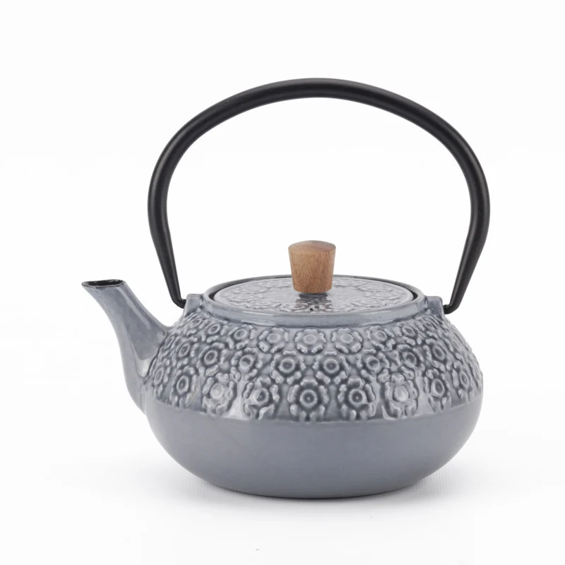 Minimal Enamelled Cast Iron Teapot - Sakura Grey - 0.6 L