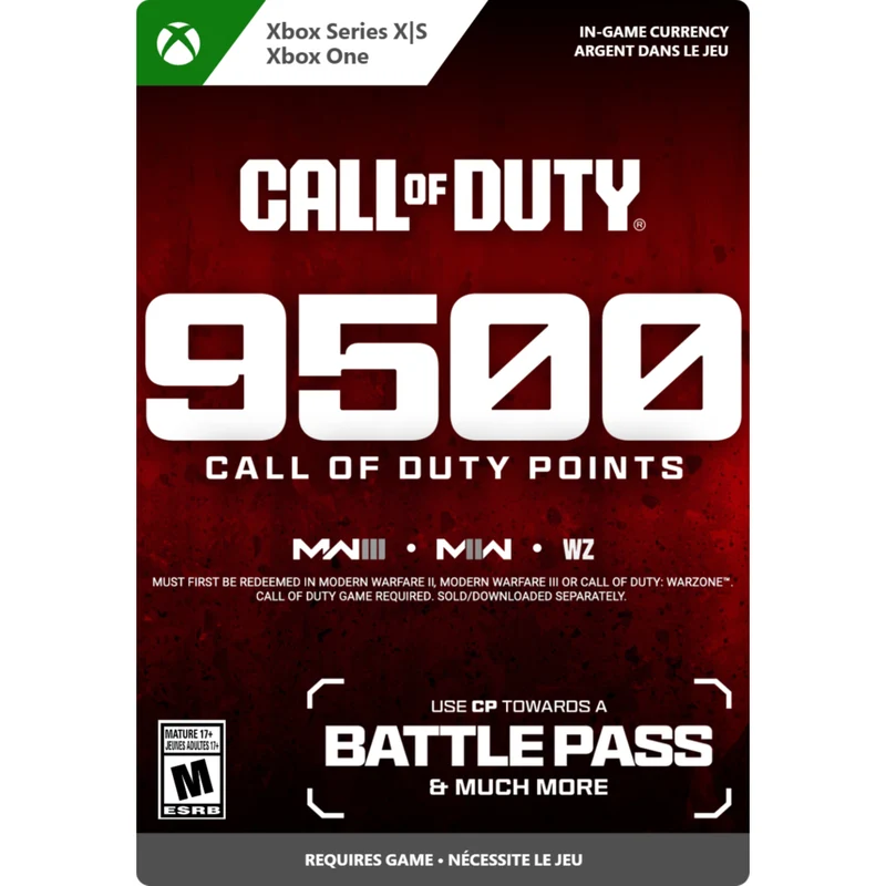 Call of Duty Points - 9,500 1P Xbox Series X/S et Xbox One [Code Electronique]