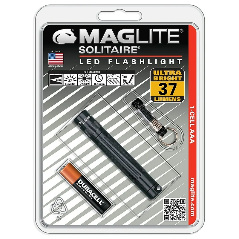 Maglite - Lampe de poche solitaire AAA à DEL, 1 cellule, noir (SJ3A016)