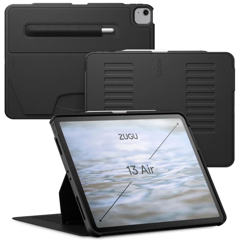 Zugu - Étui iPad Pro 12.9 po (2018/2020) & iPad Air 13 po (2024) - Noir
