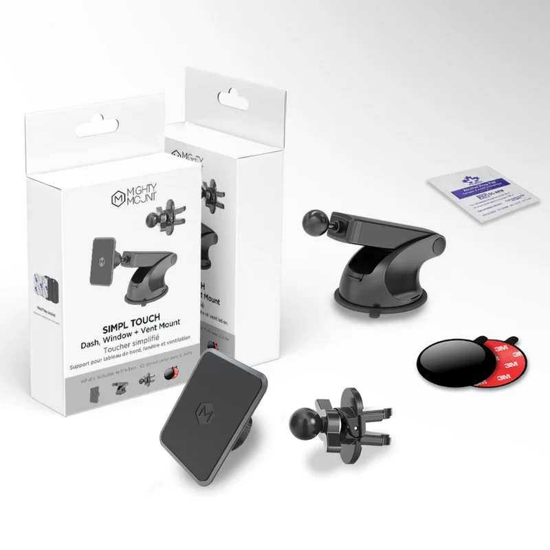 Mighty Mount - Support magnétique 2 en 1 pour tableau de bord et grille d'aération Simpl Touch