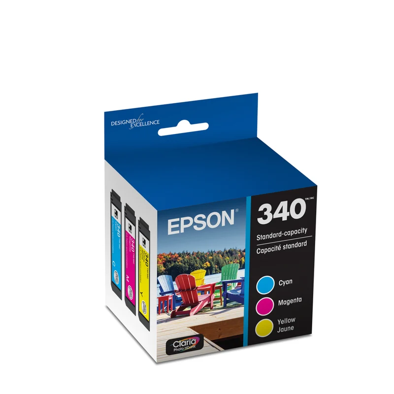 Epson 340 Claria Photo HD Ink Colour Cartridge Combo Pack - Standard Capacity - Cyan/Magenta/Yellow