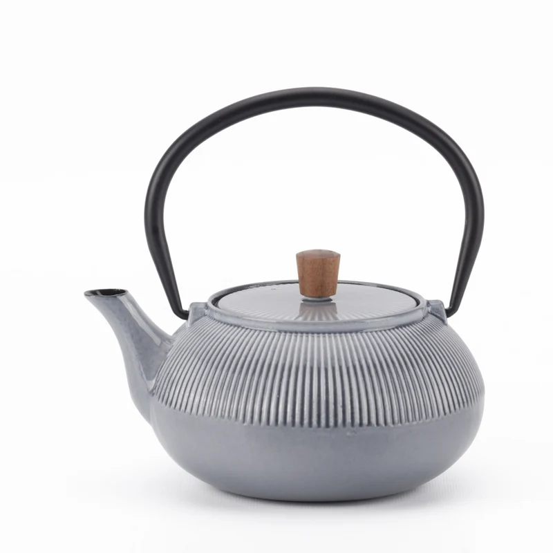 Minimal - Théière en fonte émaillée Minimal - Line Gris - 0,6 L