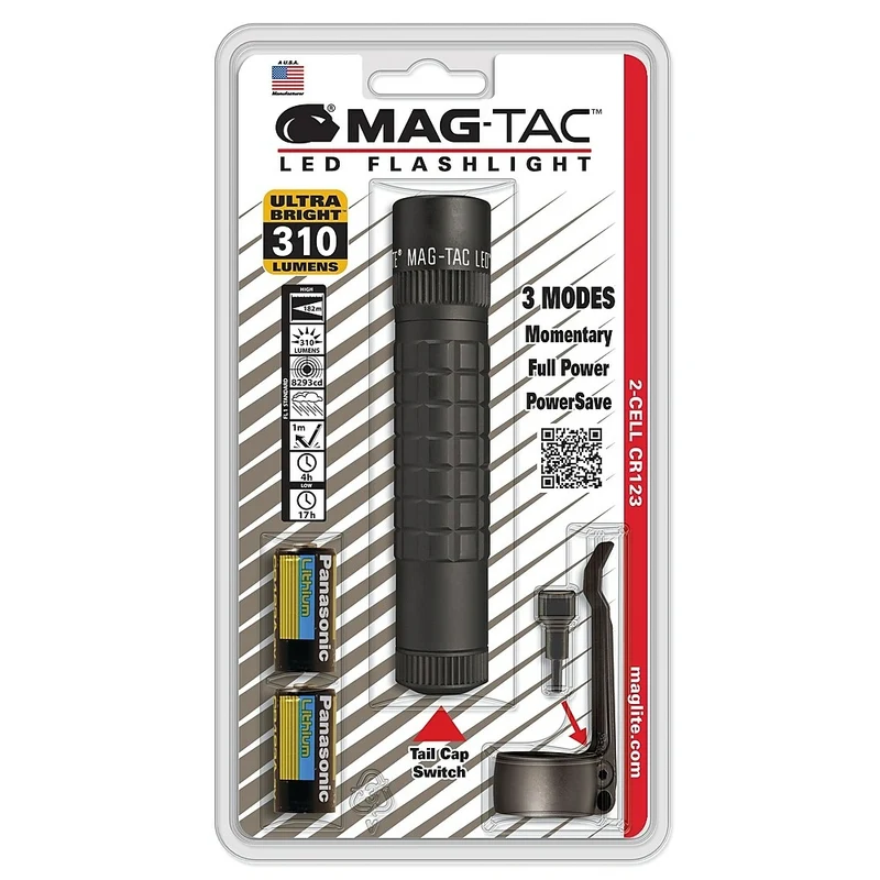 Maglite - Lampe de poche DEL MAG-TAC à 2 cellules, noir (SG2LRE6)