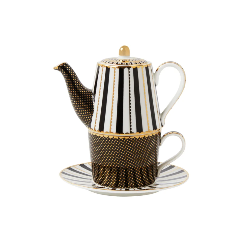 Maxwell & Williams Regency Tea For One with Stainless Steel Infuser - 340 ml - Black