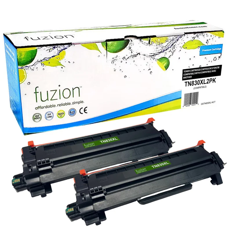 fuzion Brother TN830XL Compatible Toner - Twin Pack - High Yield