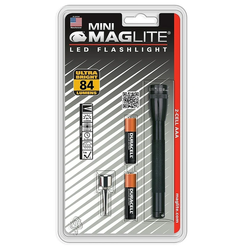 Maglite Mini LED 2-Cell AAA Flashlight, Black (SP32016)