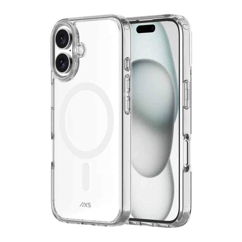 AXS - ULTRA CLEAR étui testé compatible MagSafe contre les chutes pour Apple iPhone 16 - Transparent