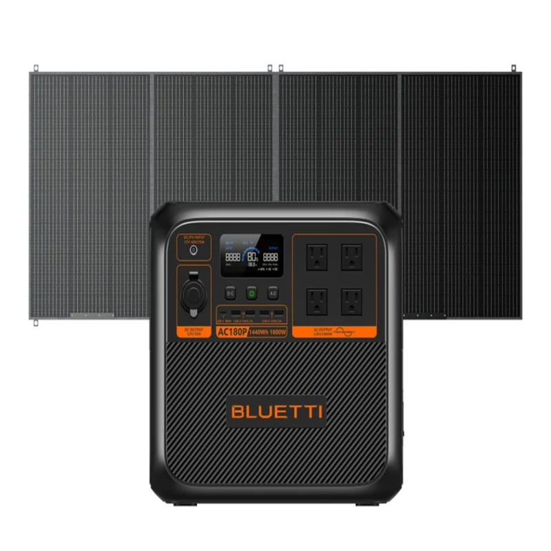 Bluetti - Centrale électrique portative Premium Série AC180P et panneau solaire PV350